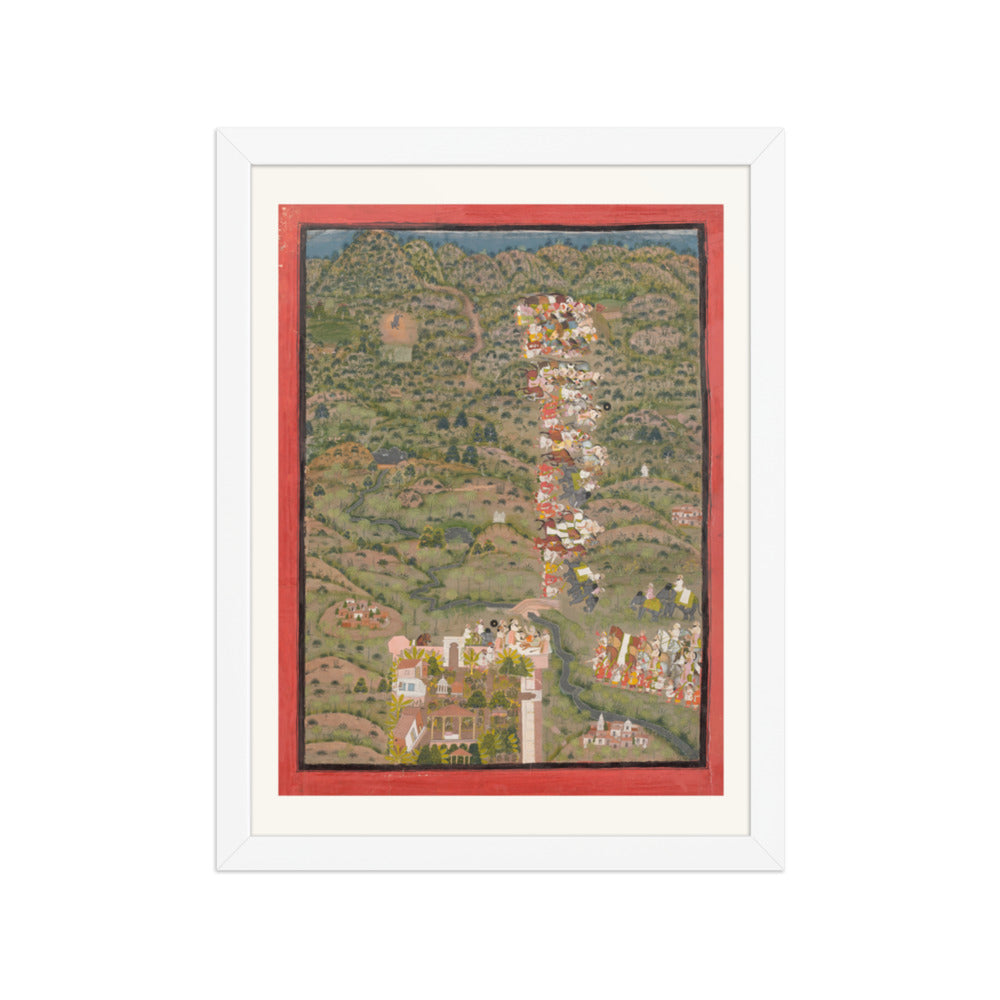 Maharana Sangram Singh II Visiting Gosain Nilkanthji | Restored Indian Miniature — view 6