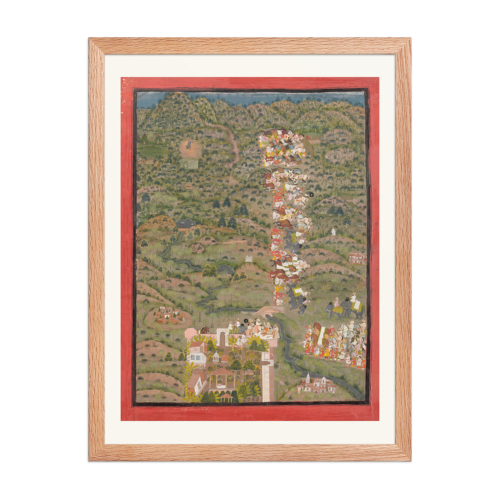 Maharana Sangram Singh II Visiting Gosain Nilkanthji | Restored Indian Miniature — view 3