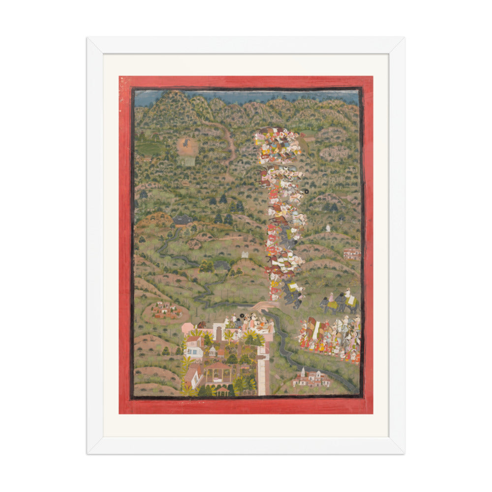 Maharana Sangram Singh II Visiting Gosain Nilkanthji | Restored Indian Miniature — view 5