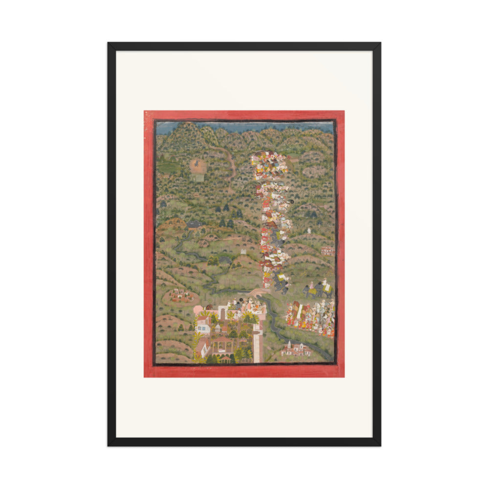 Maharana Sangram Singh II Visiting Gosain Nilkanthji | Restored Indian Miniature — view 8