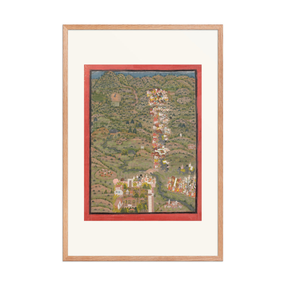Maharana Sangram Singh II Visiting Gosain Nilkanthji | Restored Indian Miniature — view 9