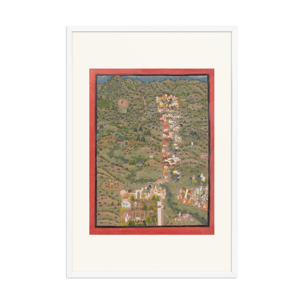 Maharana Sangram Singh II Visiting Gosain Nilkanthji | Restored Indian Miniature — view 10