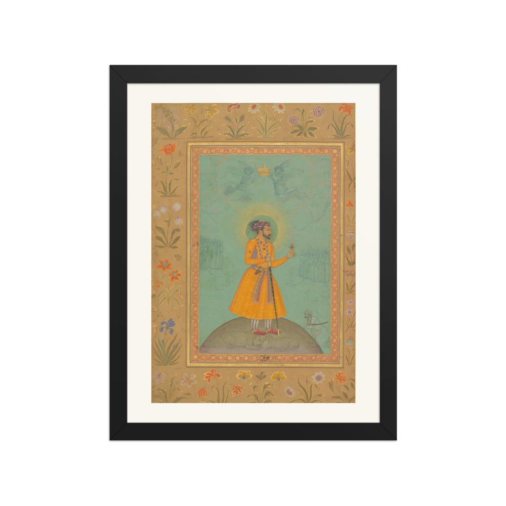 Jujhar Singh Bundela Kneels in Submission to Shah Jahan | Restored Mughal Wall Art — view 2