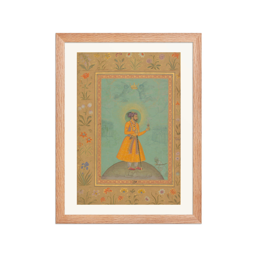 Jujhar Singh Bundela Kneels in Submission to Shah Jahan | Restored Mughal Wall Art — view 4