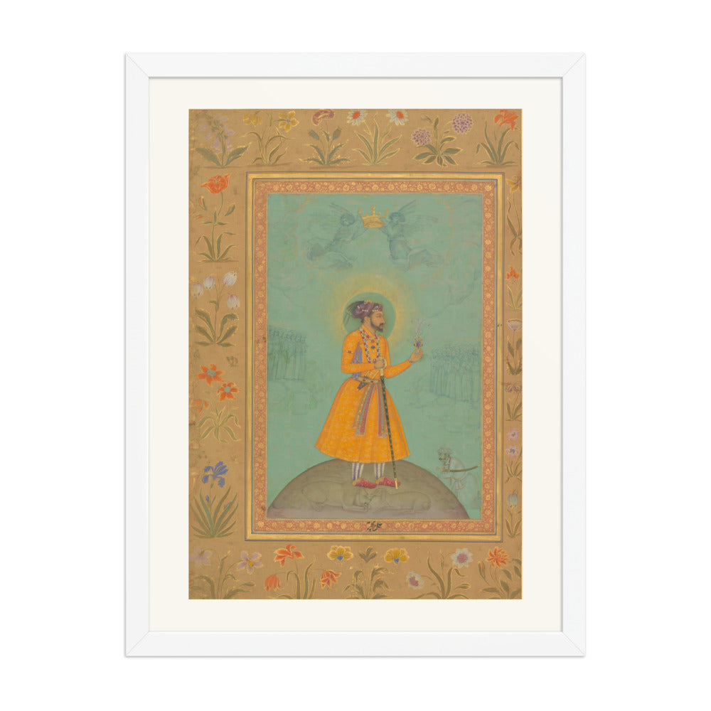 Jujhar Singh Bundela Kneels in Submission to Shah Jahan | Restored Mughal Wall Art — view 5