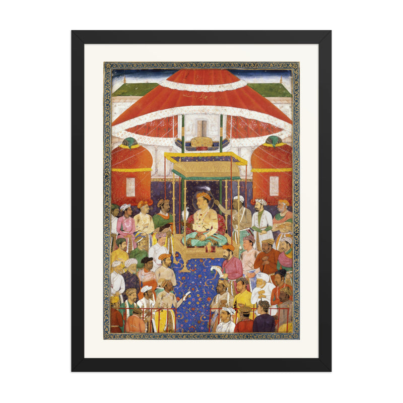 Jahangir's Darbar — Imperial Court Audience | Restored Mughal Wall Art