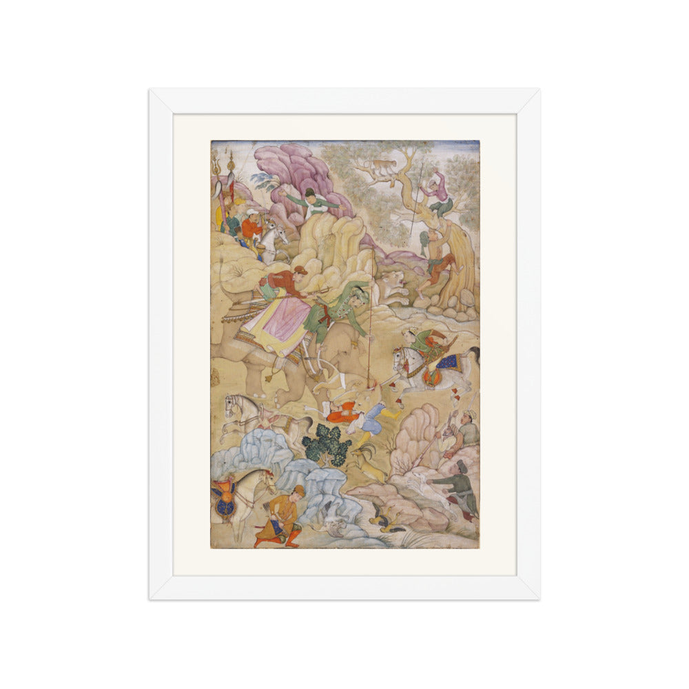 Jahangir's Lion Hunt | Restored Mughal Wall Art — view 6