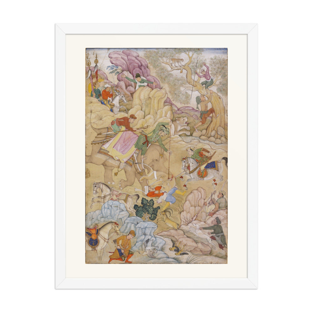 Jahangir's Lion Hunt | Restored Mughal Wall Art — view 5