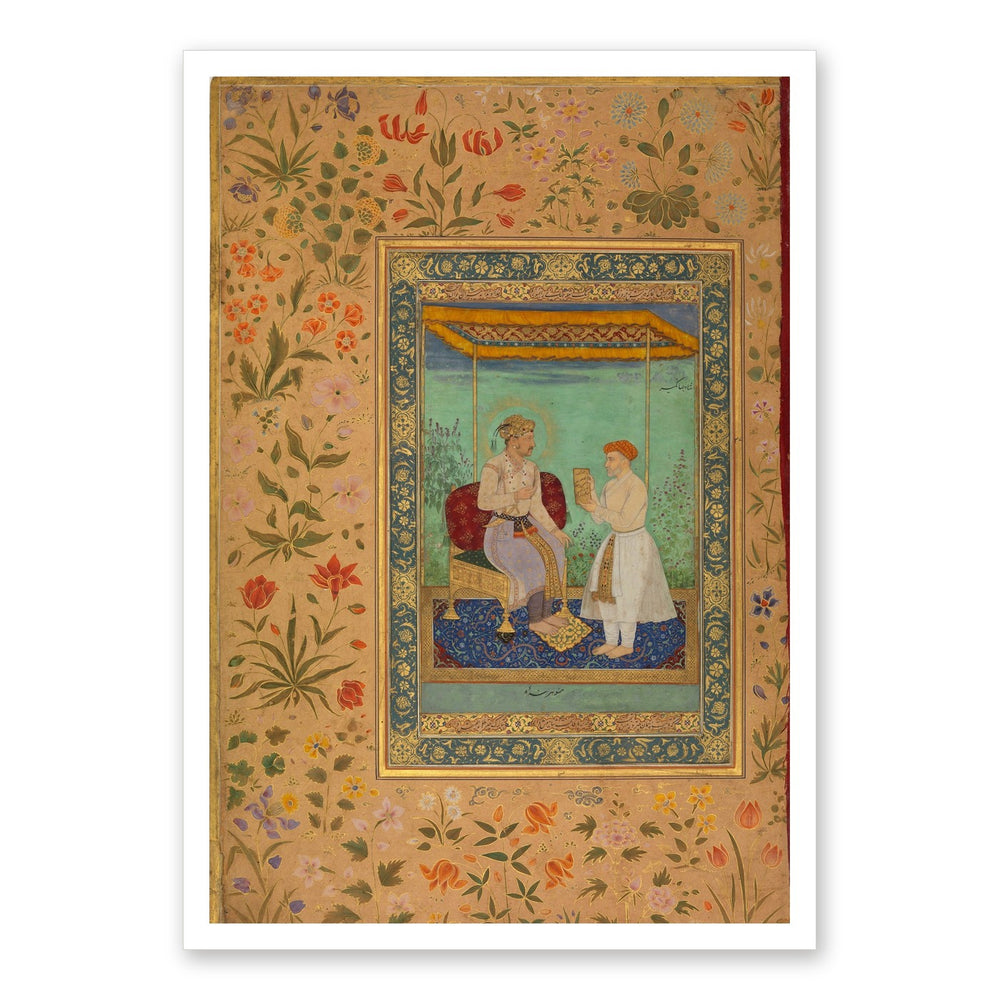 Jahangir and His Vizier I'timad al-Daula — Shah Jahan Album Folio | Restored Mughal Wall Art — view 7