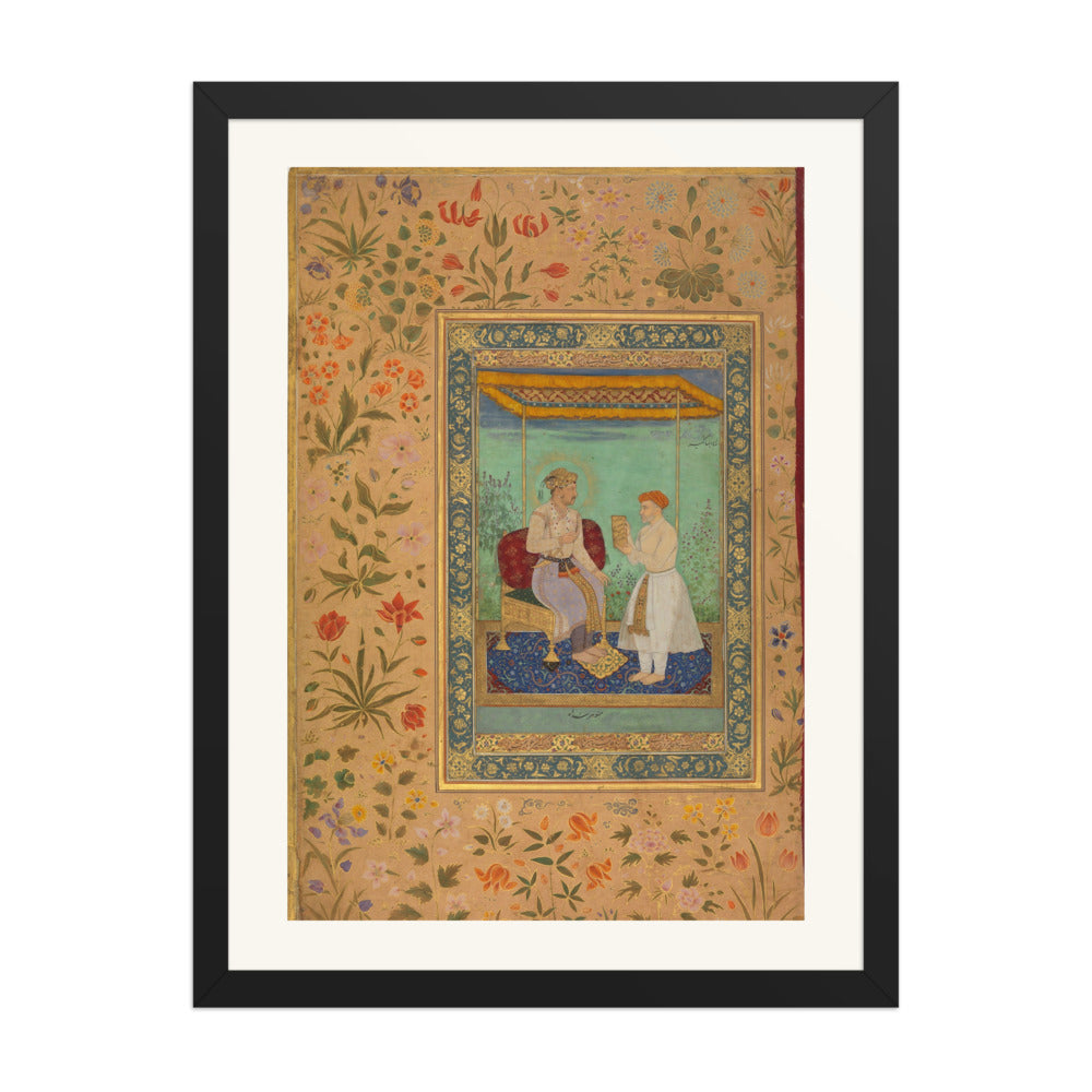 Jahangir and His Vizier I'timad al-Daula — Shah Jahan Album Folio | Restored Mughal Wall Art — view 1