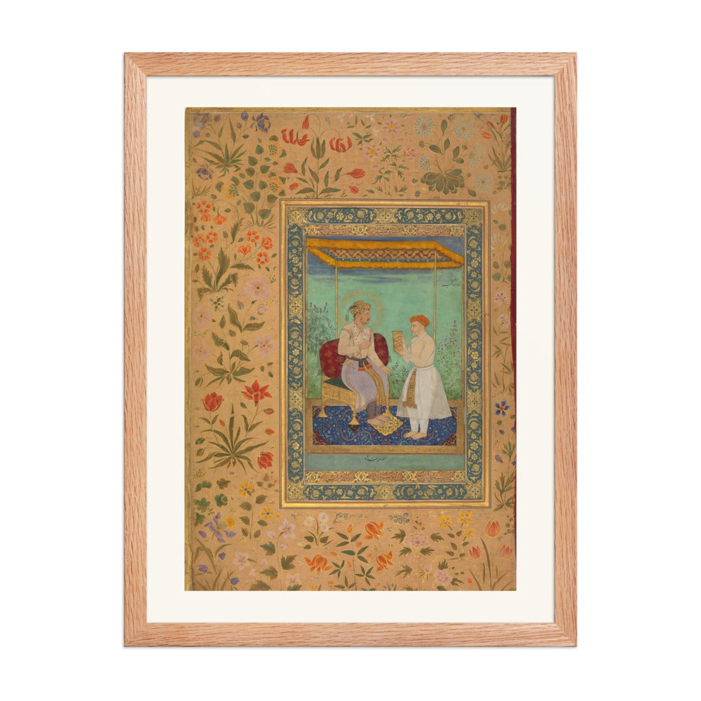 Jahangir and His Vizier I'timad al-Daula — Shah Jahan Album Folio | Restored Mughal Wall Art — view 3