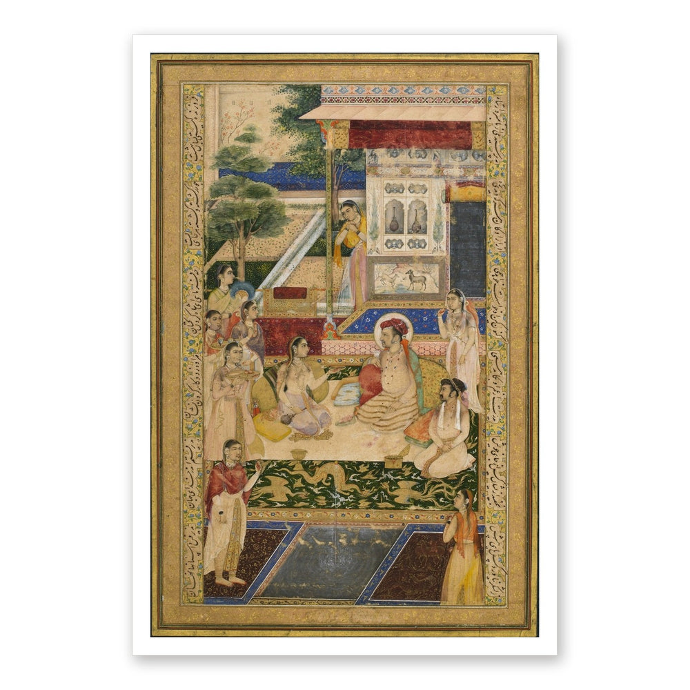 Jahangir and Prince Khurram Entertained by Nur Jahan | Restored Mughal Wall Art — view 7