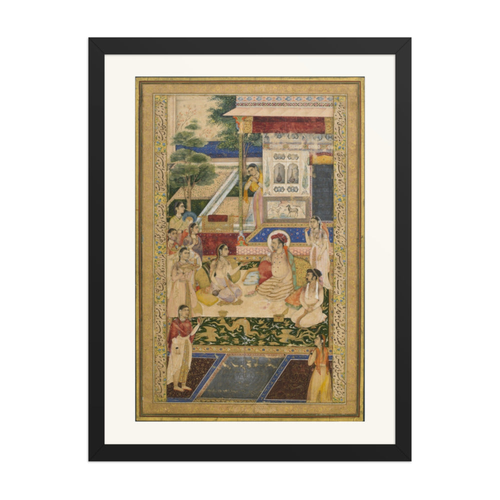 Jahangir and Prince Khurram Entertained by Nur Jahan | Restored Mughal Wall Art — view 4