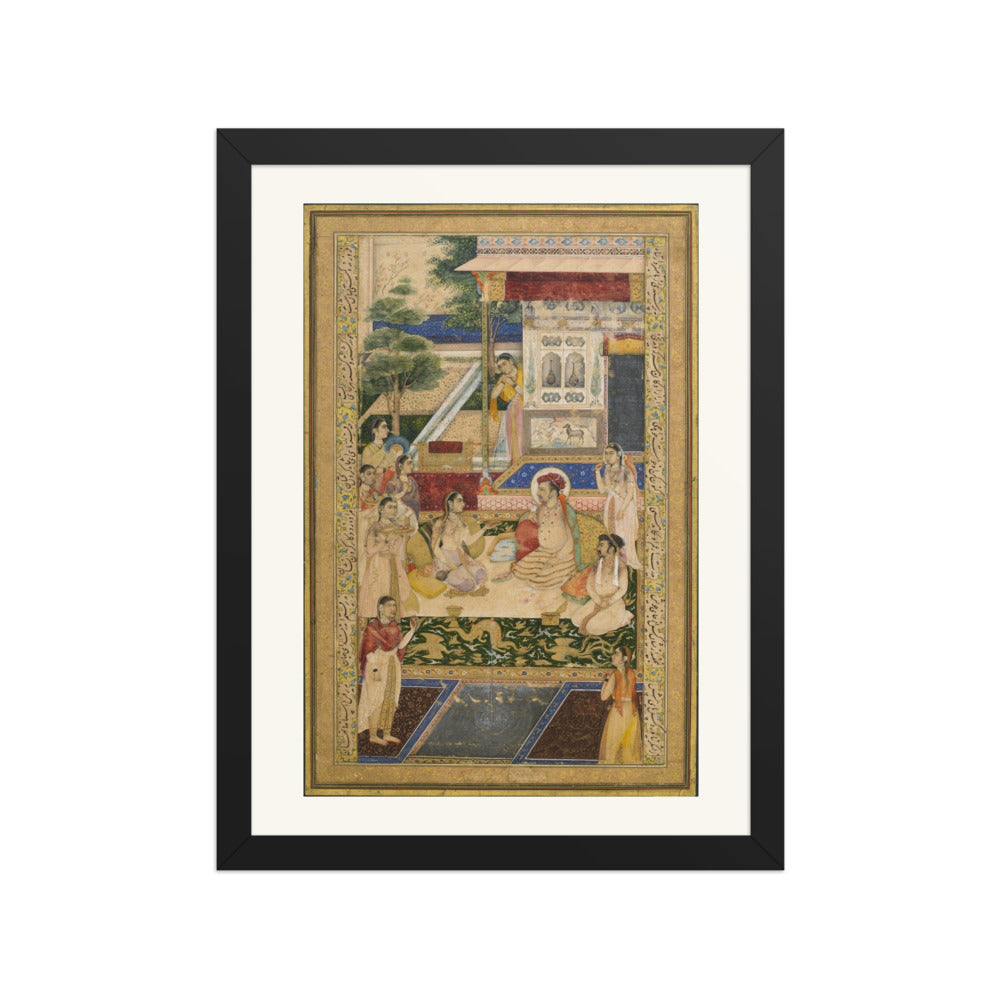 Jahangir and Prince Khurram Entertained by Nur Jahan | Restored Mughal Wall Art — view 2