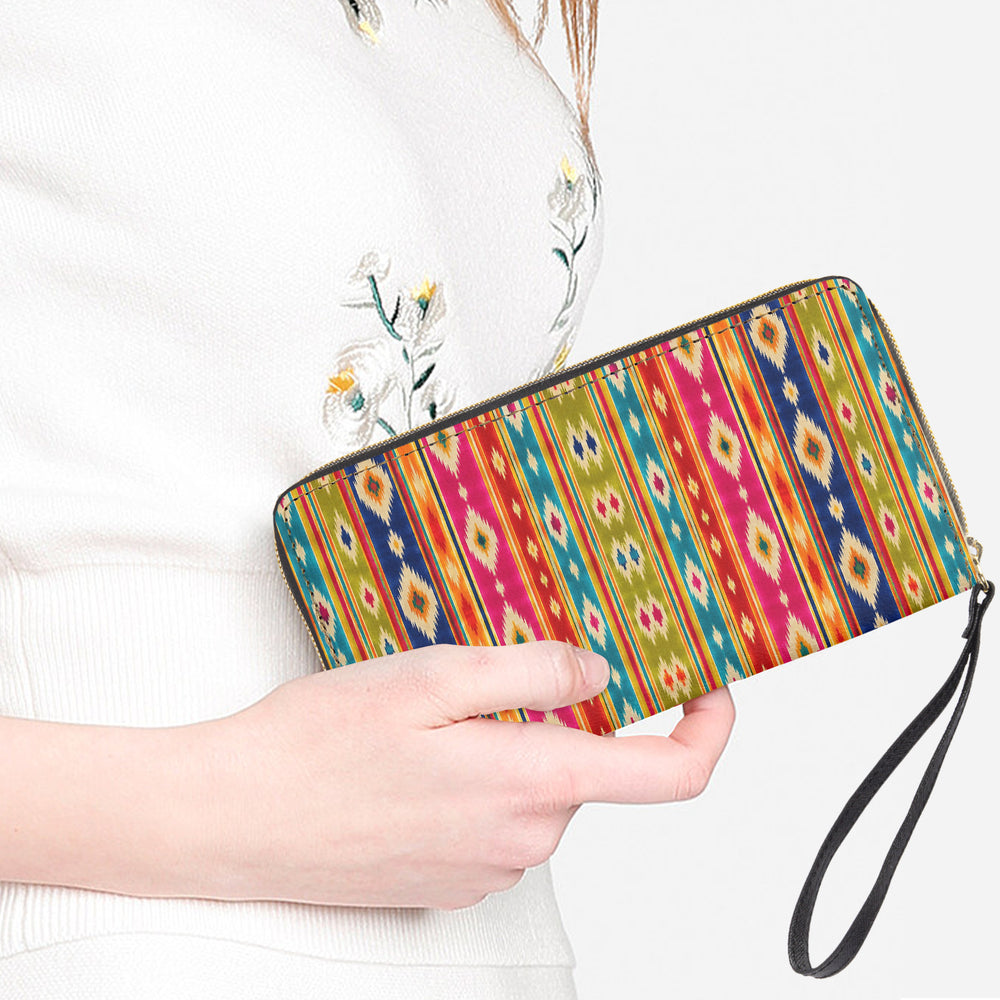 Mashru Ikat — Multicolour Stripe Wristlet Clutch Wallet — view 2