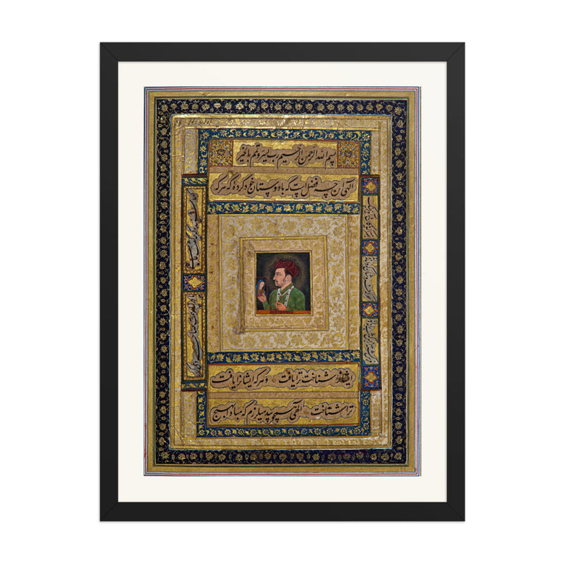Emperor Jahangir Holding a Painting of the Madonna | Restored Mughal Wall Art
