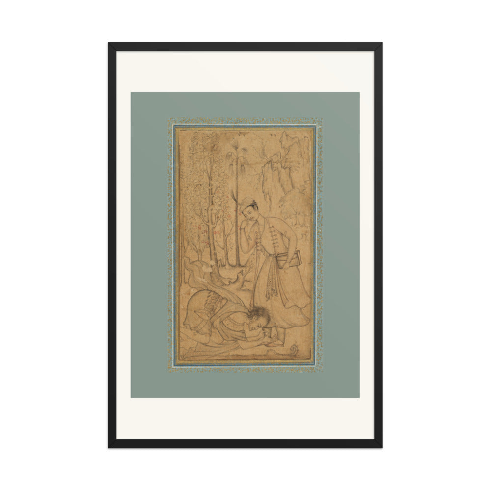 A Holy Man Prostrating Himself Before a Learned Prince | Restored Mughal Wall Art — view 8