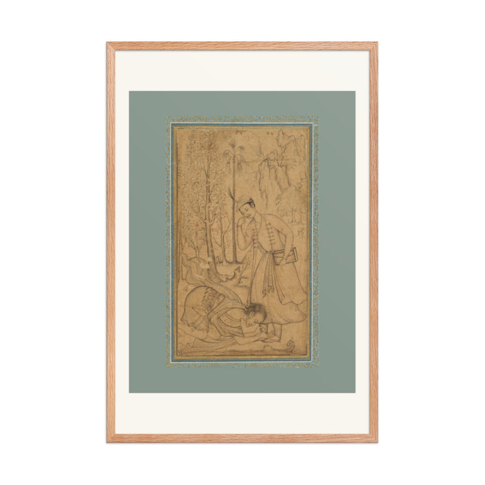 A Holy Man Prostrating Himself Before a Learned Prince | Restored Mughal Wall Art — view 9
