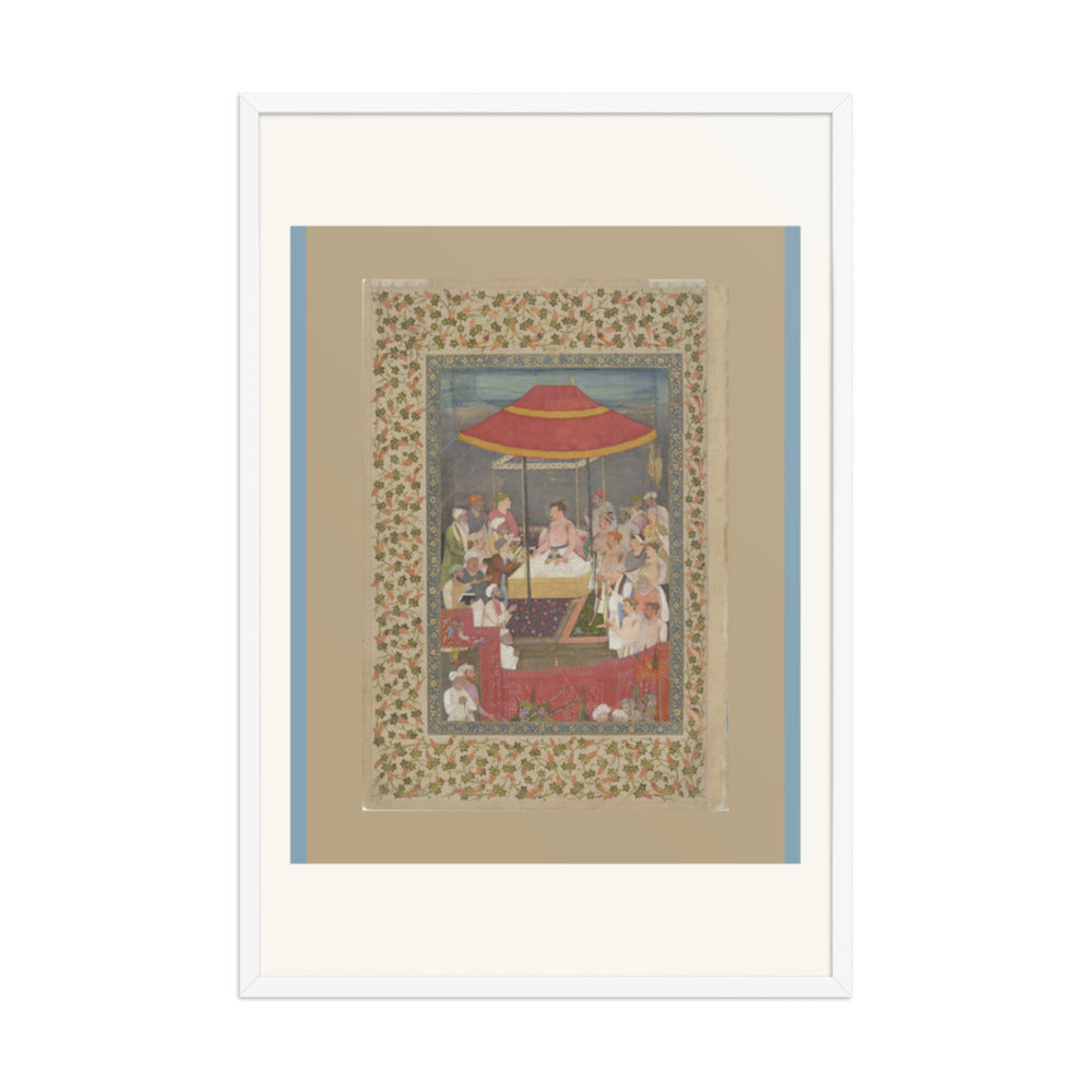 Jahangir Giving Books to Shaykhs | Restored Mughal Wall Art — view 10