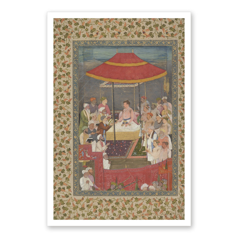 Jahangir Giving Books to Shaykhs | Restored Mughal Wall Art — view 7