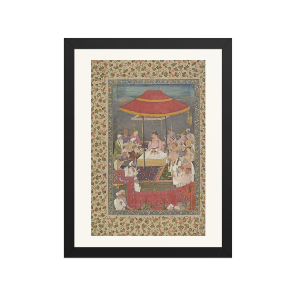 Jahangir Giving Books to Shaykhs | Restored Mughal Wall Art — view 2