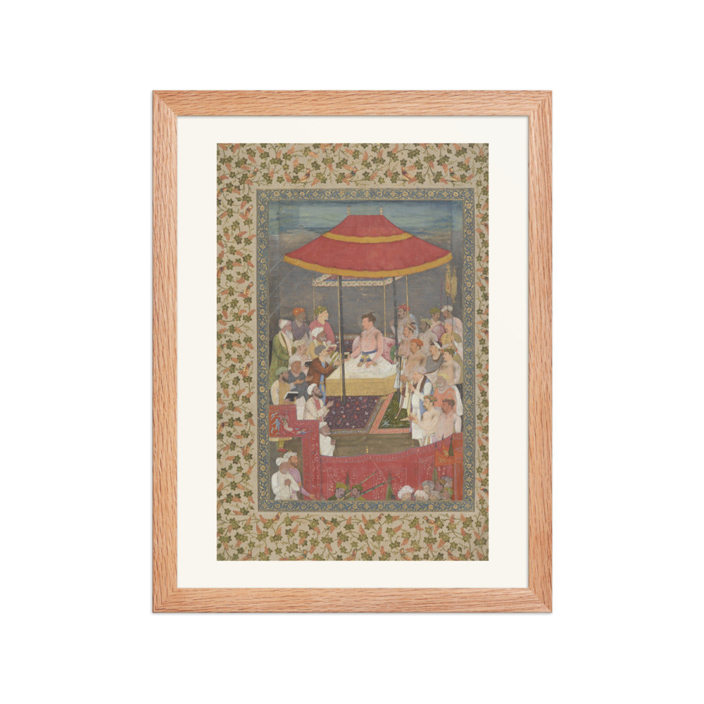 Jahangir Giving Books to Shaykhs | Restored Mughal Wall Art — view 4