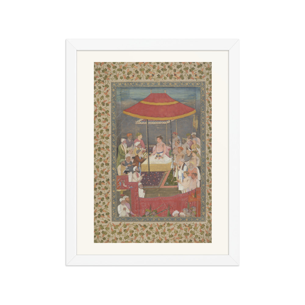 Jahangir Giving Books to Shaykhs | Restored Mughal Wall Art — view 6