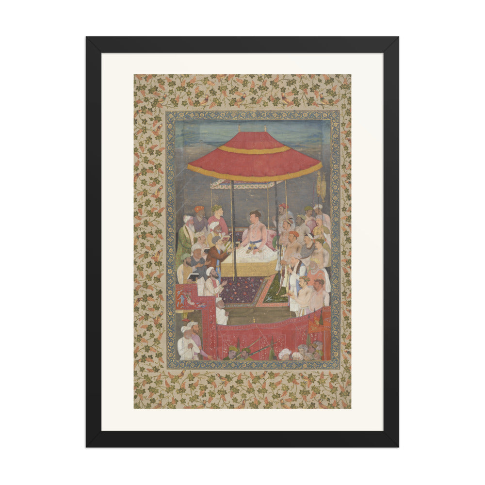Jahangir Giving Books to Shaykhs | Restored Mughal Wall Art — view 1