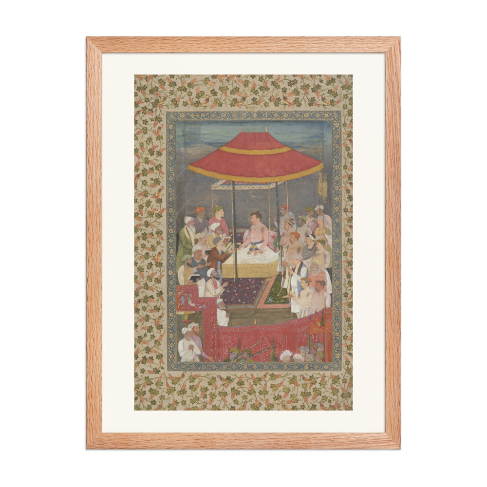 Jahangir Giving Books to Shaykhs | Restored Mughal Wall Art — view 3