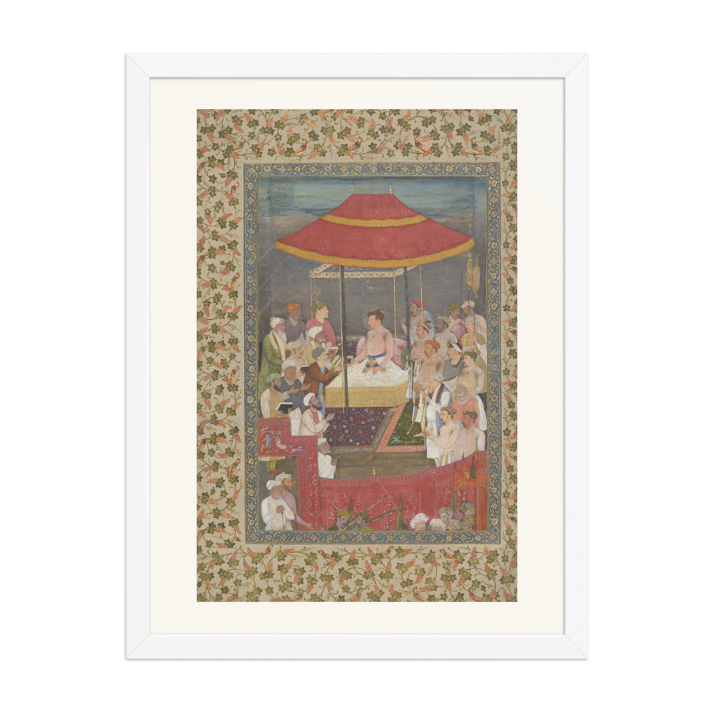Jahangir Giving Books to Shaykhs | Restored Mughal Wall Art — view 5