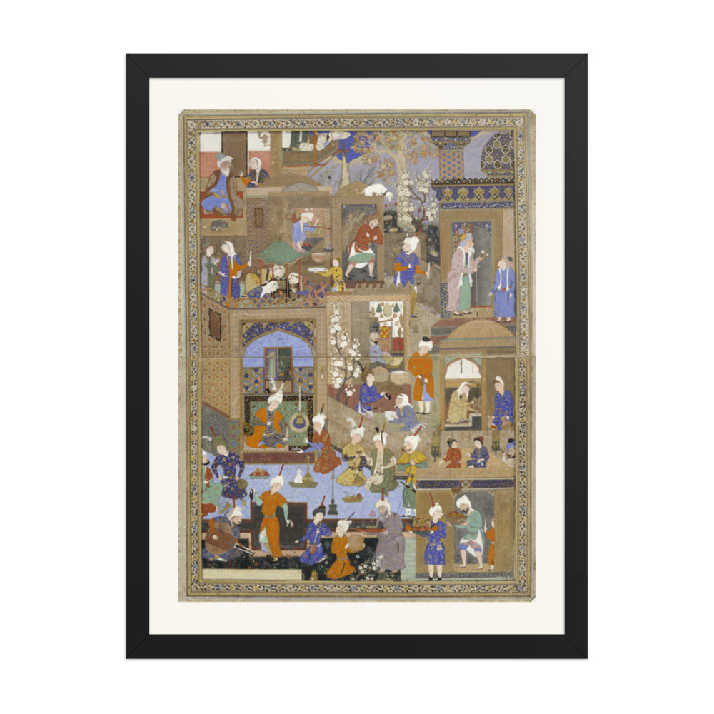 A Bustling City by Mir Sayyid Ali | Restored Mughal Wall Art — view 1