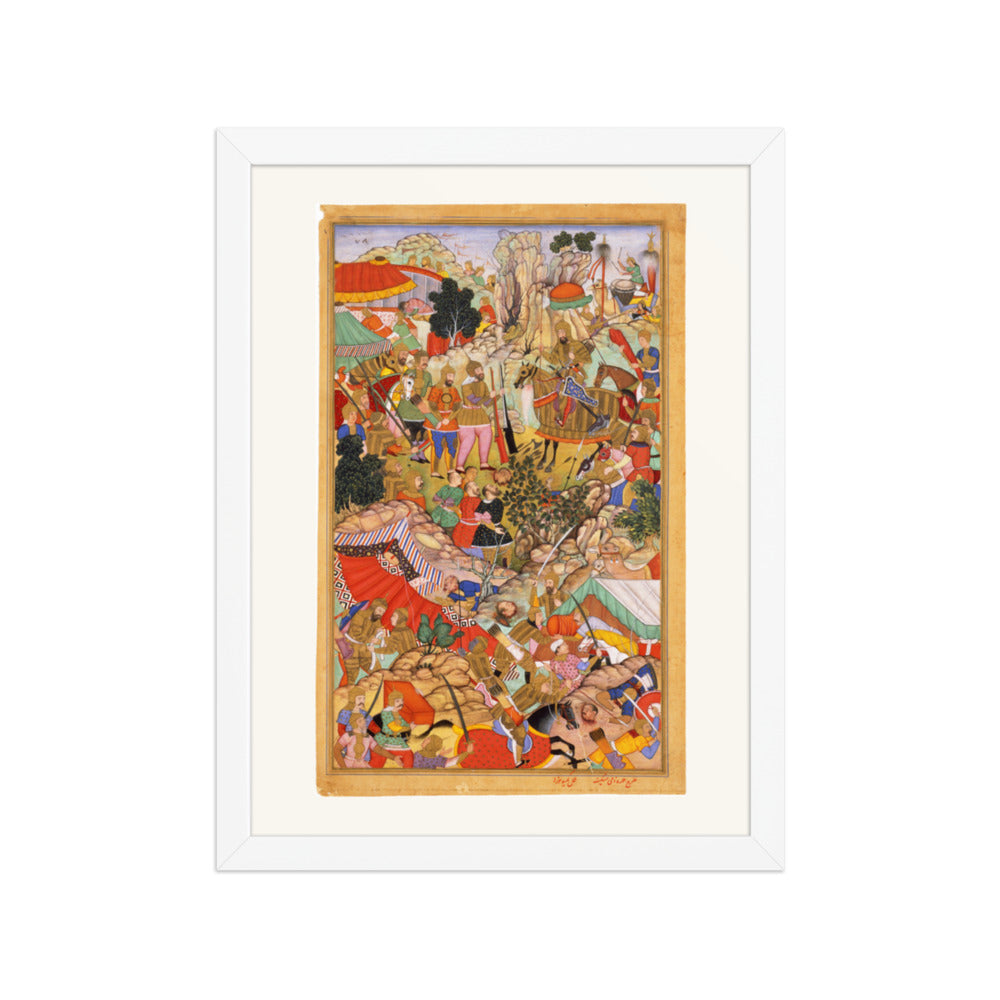 Battle from the Jami al-Tavarikh by Miskin | Restored Mughal Wall Art — view 6