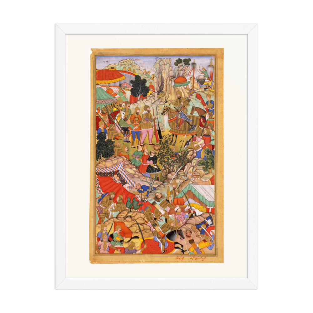 Battle from the Jami al-Tavarikh by Miskin | Restored Mughal Wall Art — view 5