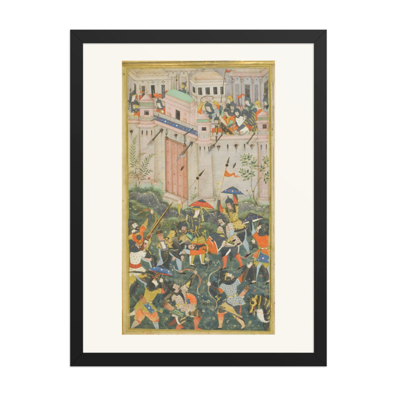 Babur's Assault on Qalat — Restored Mughal Wall Art