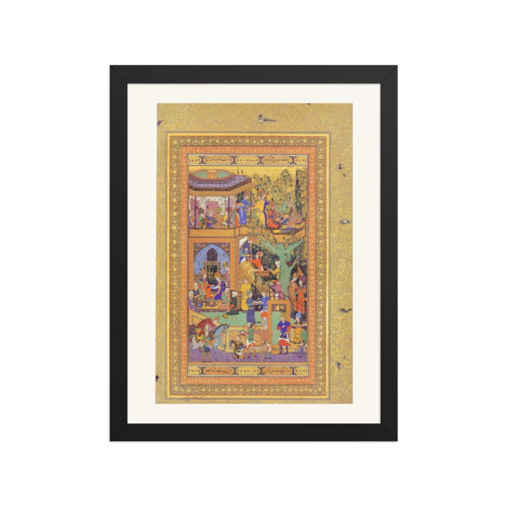 Gathering of Figures — Mughal Gulshan Album Folio | Restored Mughal Wall Art — view 2
