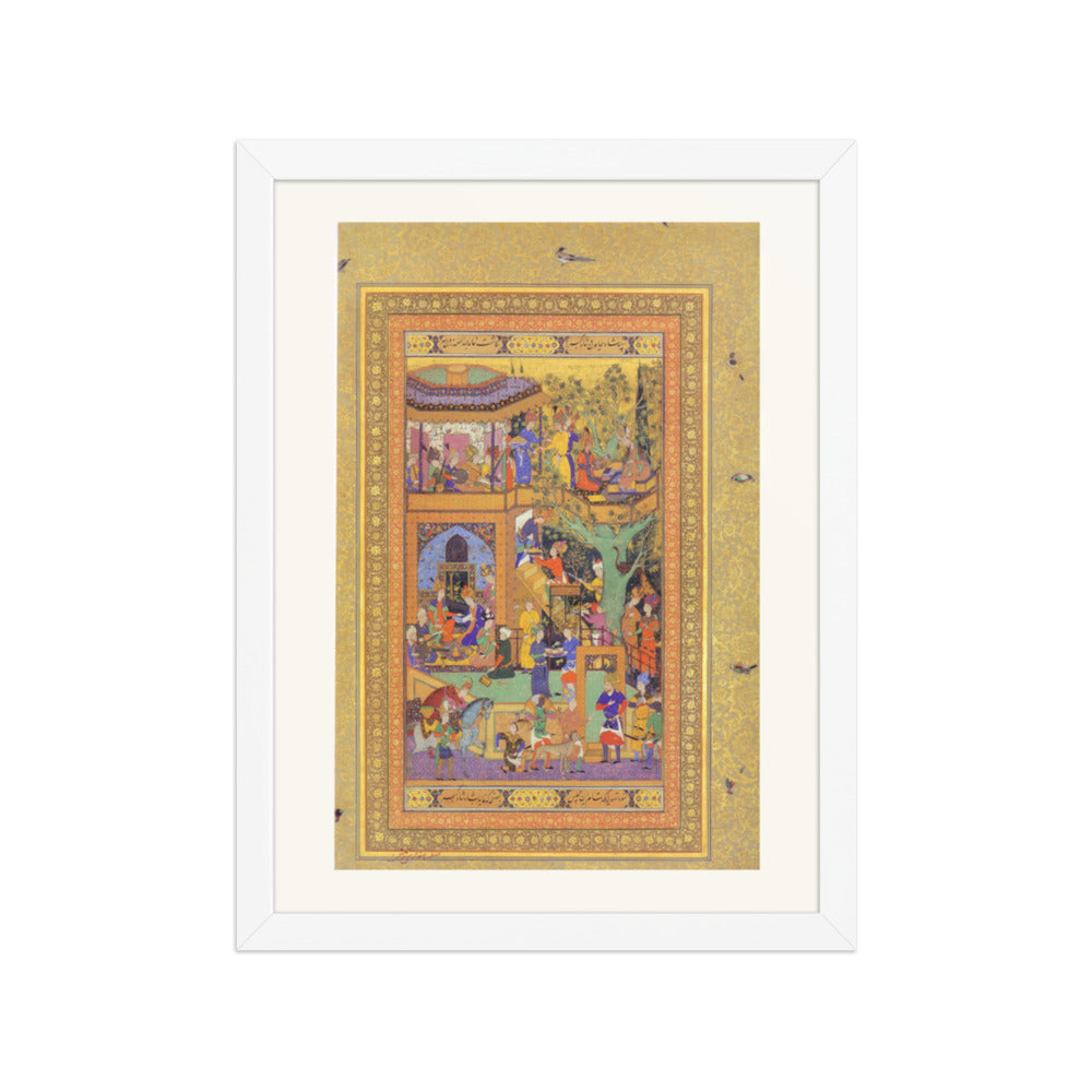 Gathering of Figures — Mughal Gulshan Album Folio | Restored Mughal Wall Art — view 6