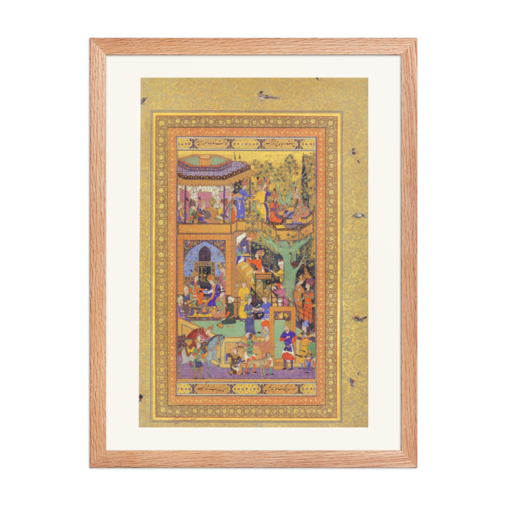 Gathering of Figures — Mughal Gulshan Album Folio | Restored Mughal Wall Art — view 3