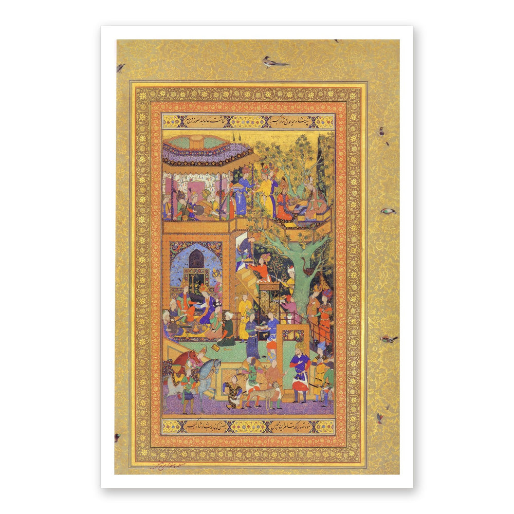 Gathering of Figures — Mughal Gulshan Album Folio | Restored Mughal Wall Art — view 7