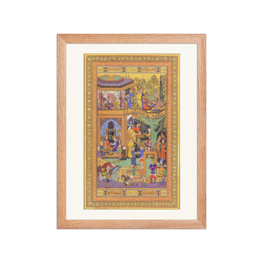 Gathering of Figures — Mughal Gulshan Album Folio | Restored Mughal Wall Art — view 2