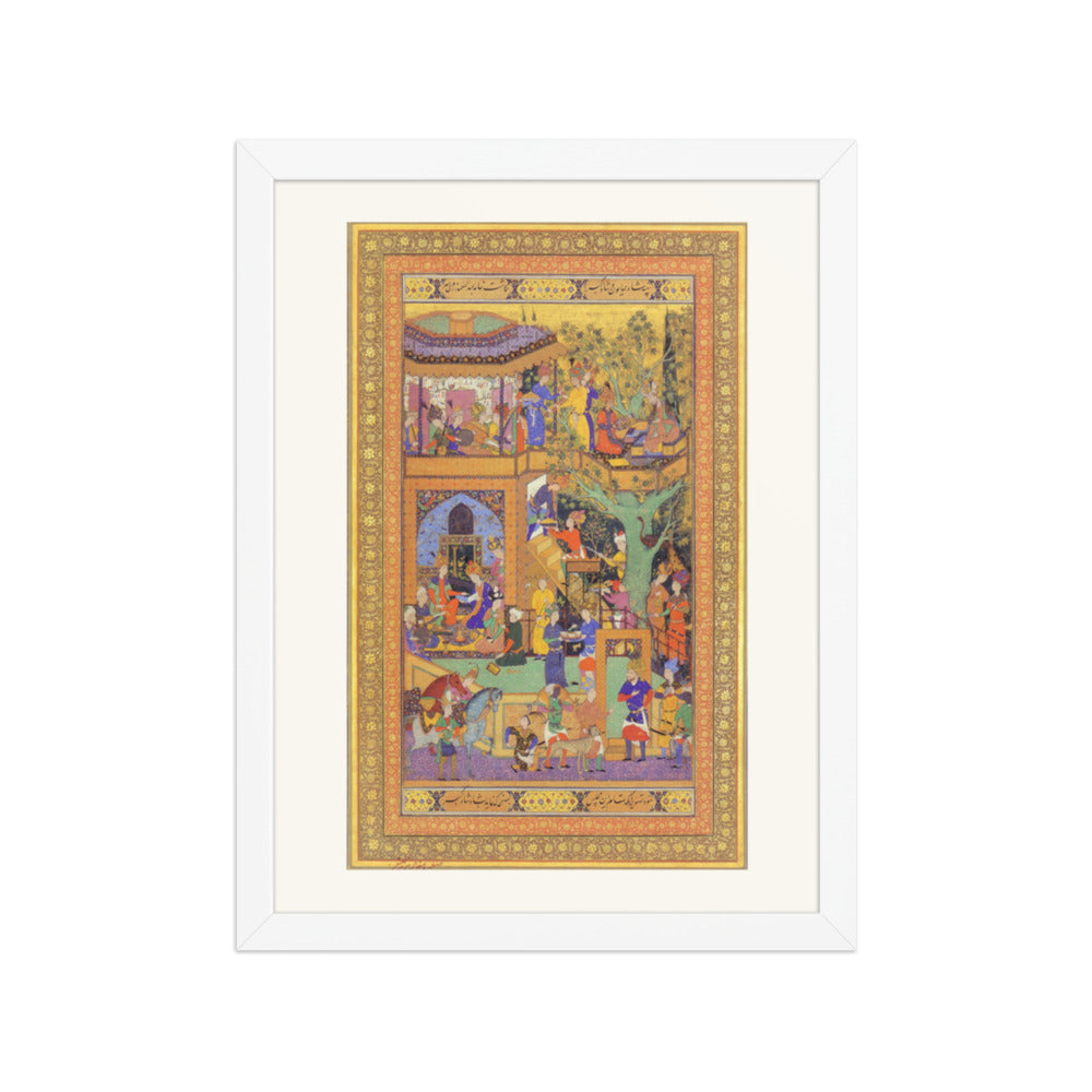 Gathering of Figures — Mughal Gulshan Album Folio | Restored Mughal Wall Art — view 3
