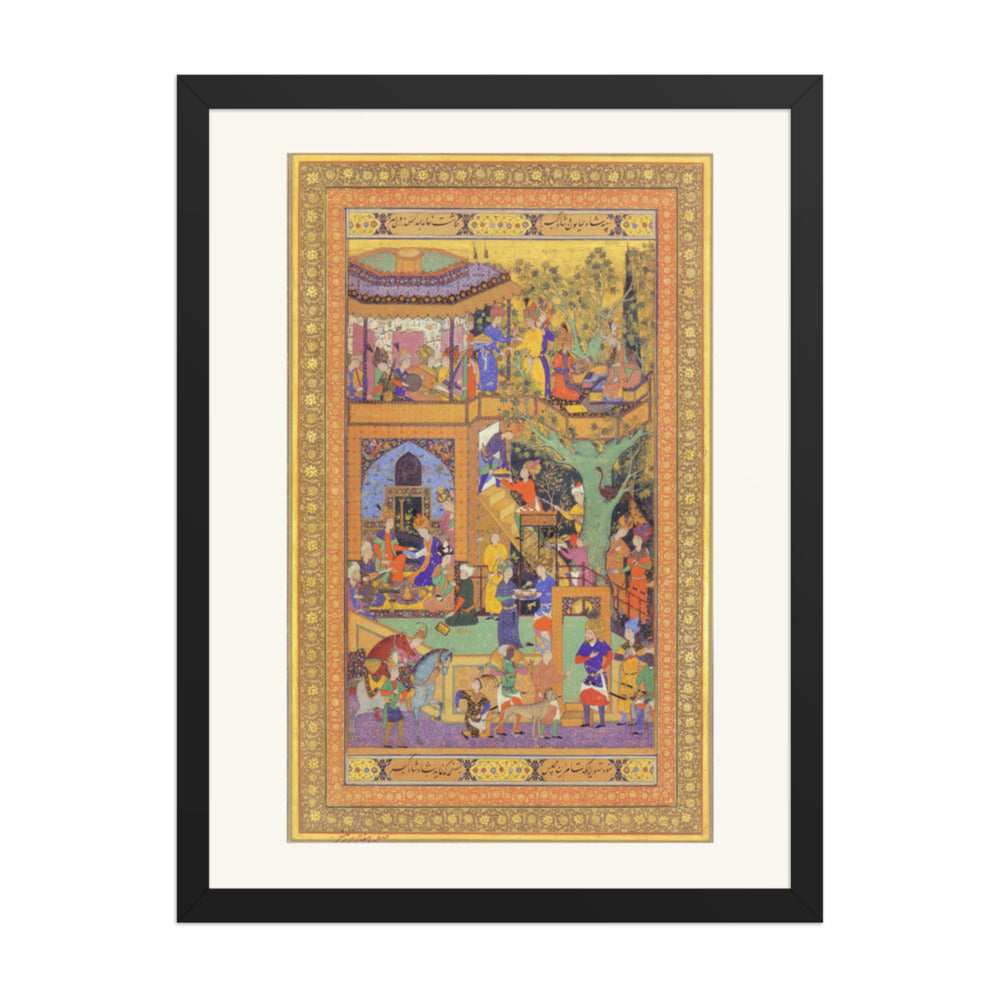 Gathering of Figures — Mughal Gulshan Album Folio | Restored Mughal Wall Art — view 4