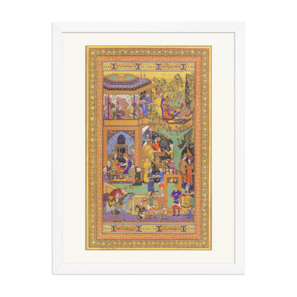 Gathering of Figures — Mughal Gulshan Album Folio | Restored Mughal Wall Art — view 6