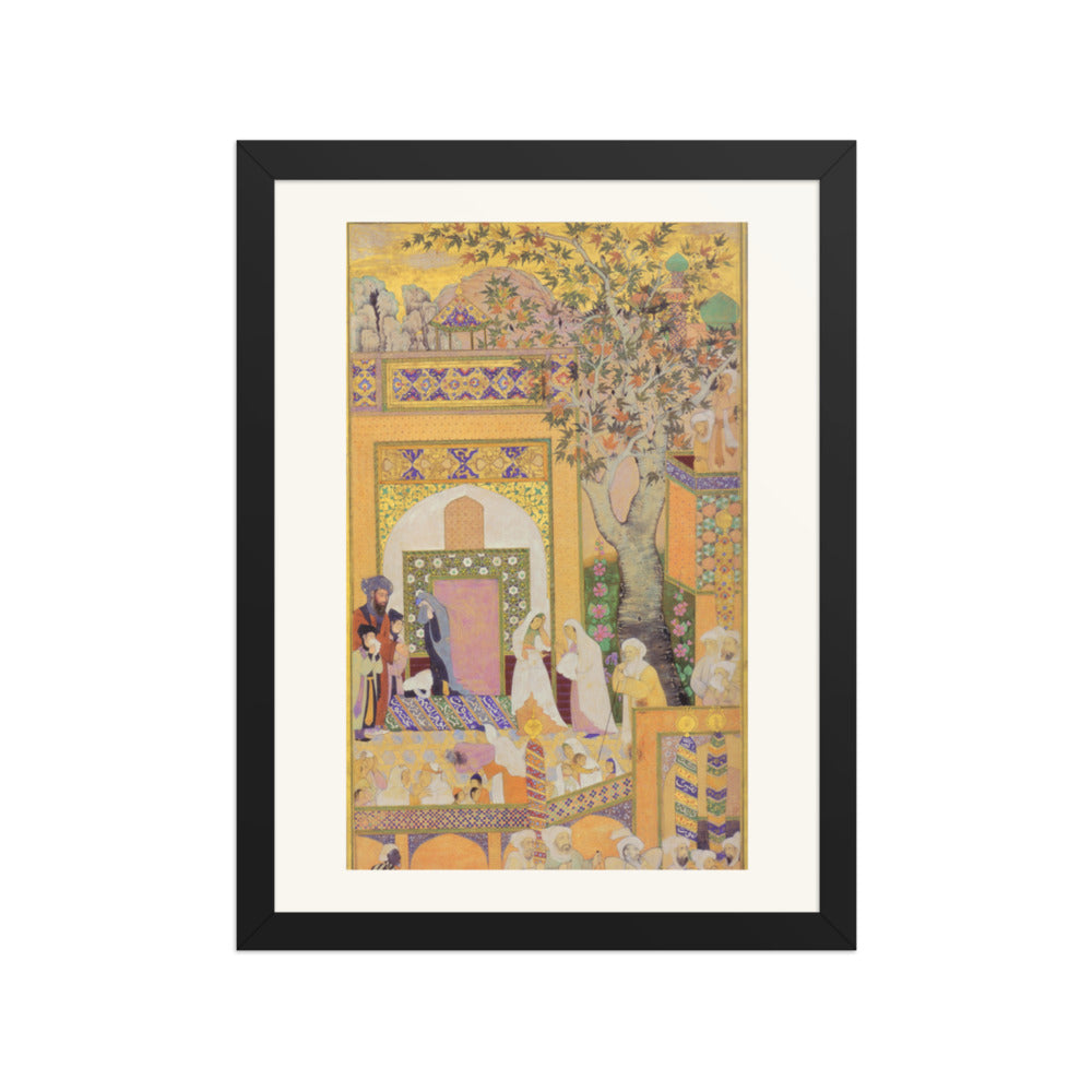 Palace Garden with a Flowering Tree — Restored Mughal Wall Art — view 2