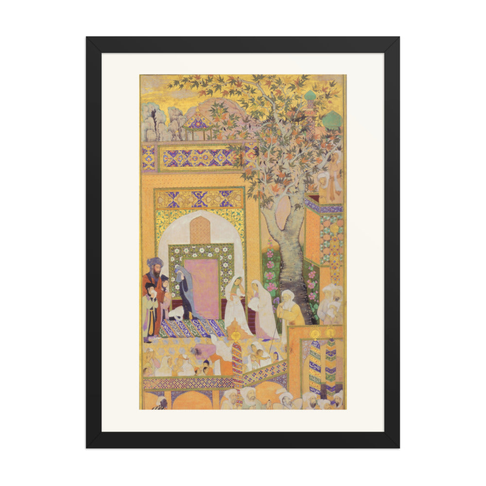 Palace Garden with a Flowering Tree — Restored Mughal Wall Art — view 1