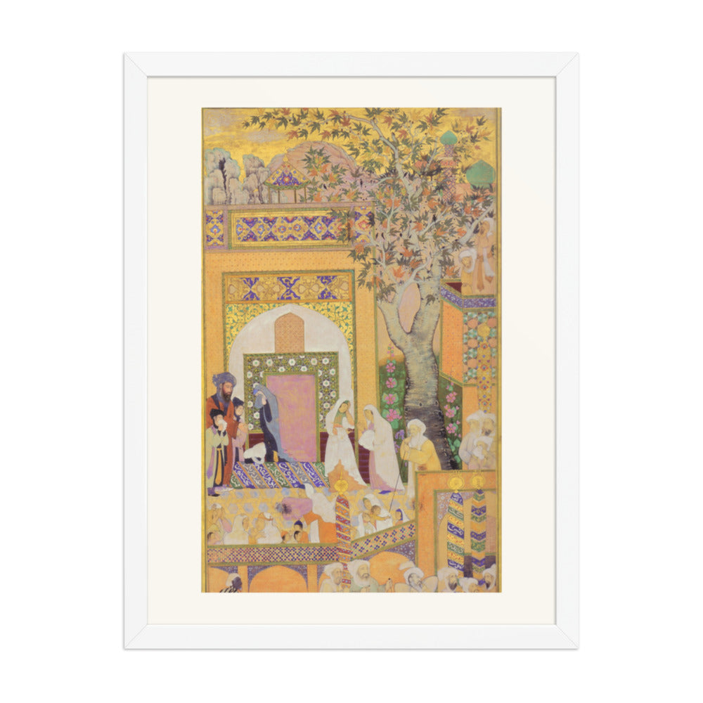 Palace Garden with a Flowering Tree — Restored Mughal Wall Art — view 5