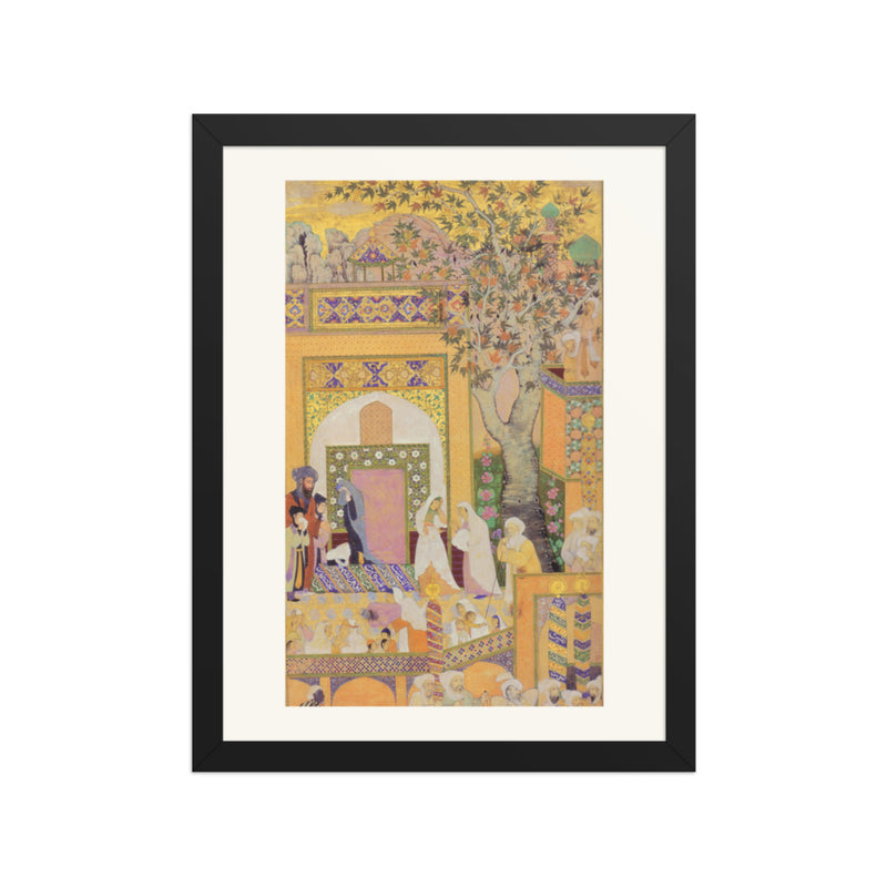 Palace Garden with a Flowering Tree — Restored Mughal Wall Art