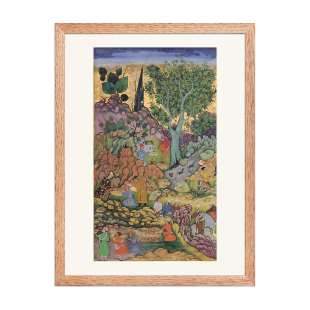 Garden Gathering by a Stream — Mughal Gulshan Album Folio | Restored Mughal Wall Art — view 5