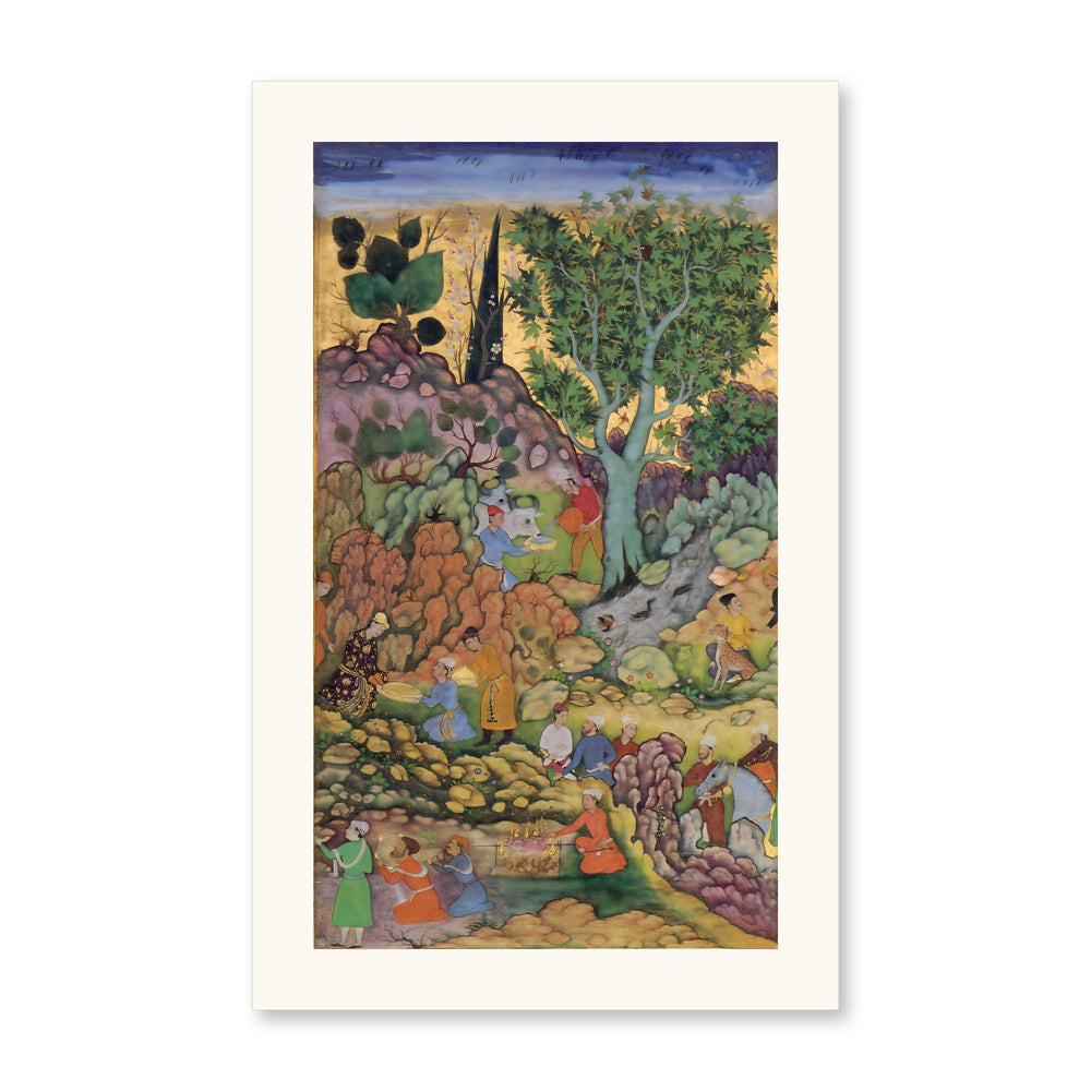 Garden Gathering by a Stream — Mughal Gulshan Album Folio | Restored Mughal Wall Art — view 10