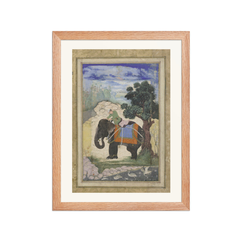 Elephant and Mahout | Restored Mughal Wall Art — view 4
