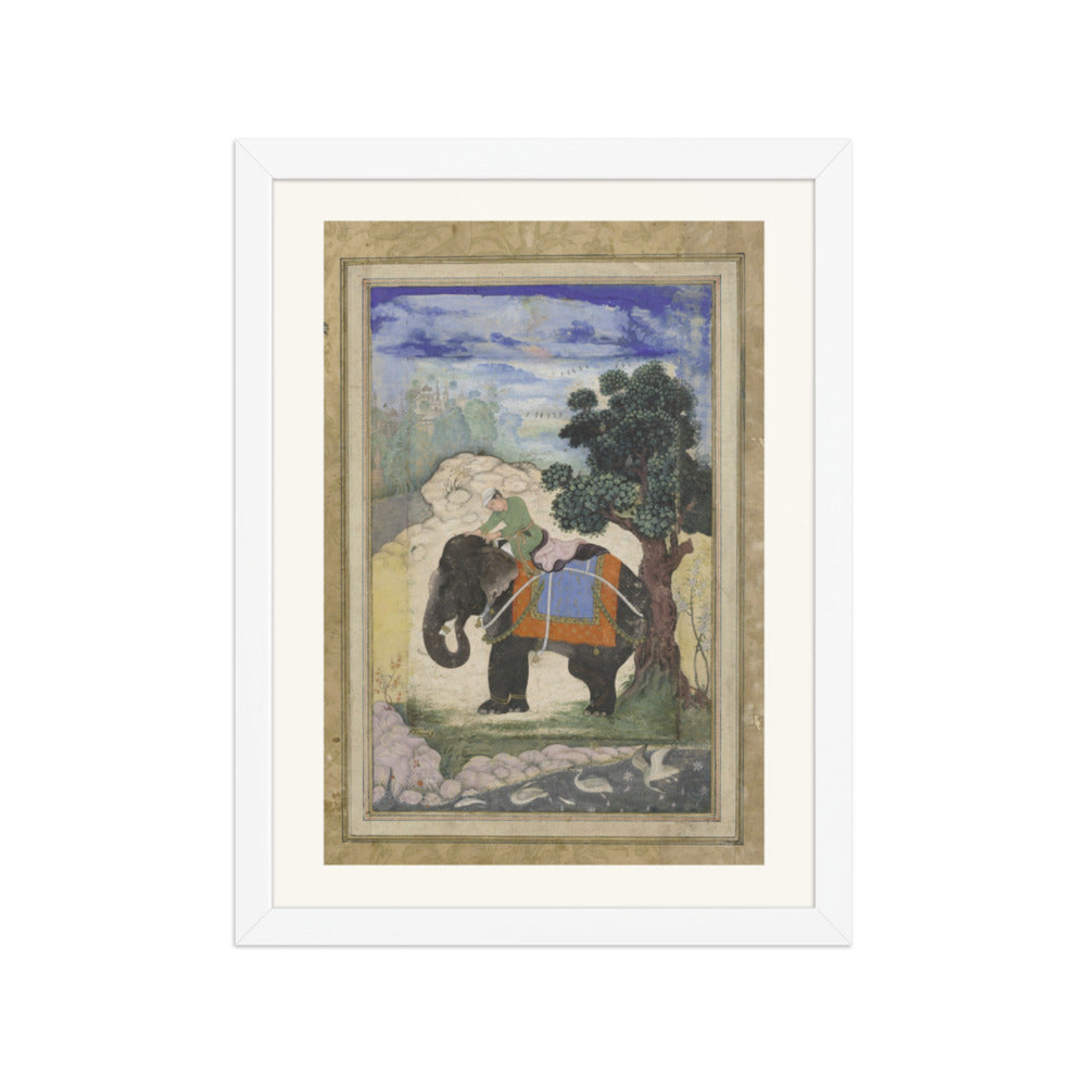 Elephant and Mahout | Restored Mughal Wall Art — view 6